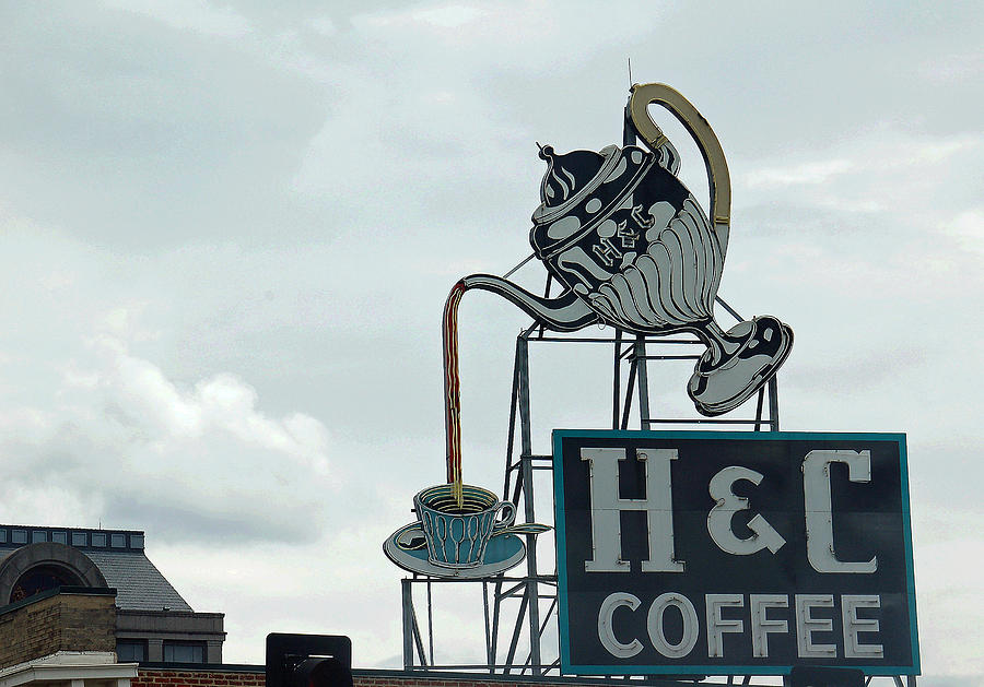H and C Coffee Sign in Roanoke Virginia II Photograph by Suzanne Gaff