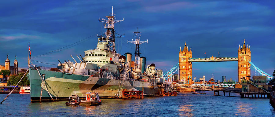 London Photograph - H M S Belfast On The Thames by Mountain Dreams