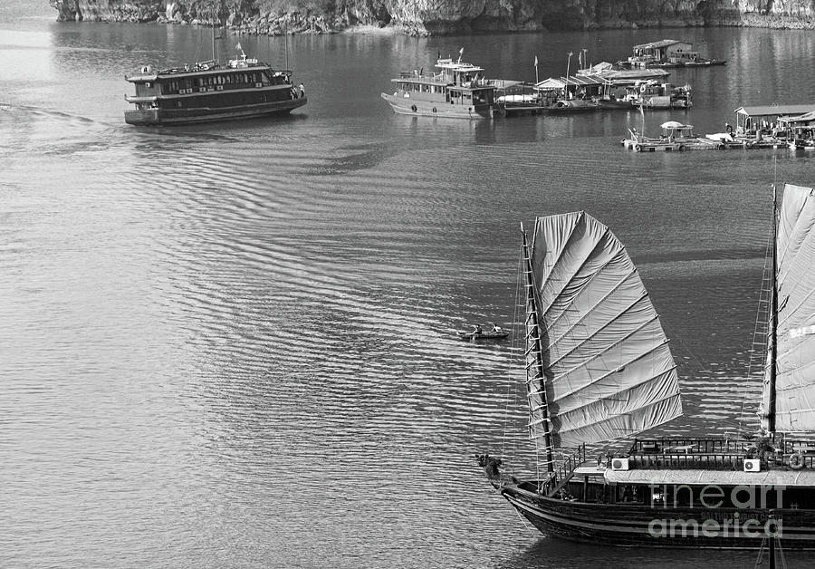 Ha Long Sail Black Vietnam Photograph by Chuck Kuhn