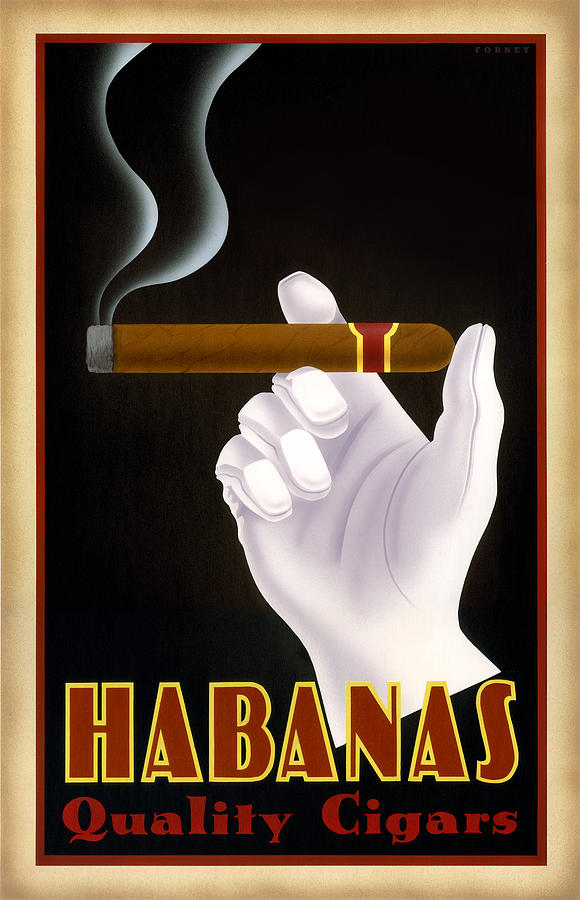 Vintage Digital Art - Habanas Quality Cigars by Steve Forney