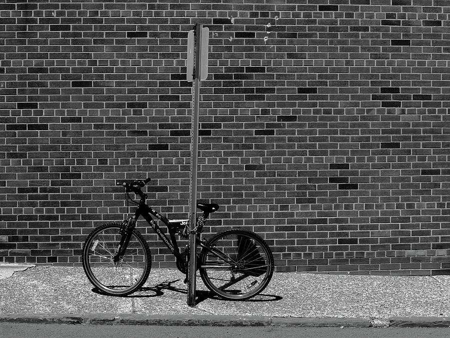 Hackensack, NJ - Bricks and Bicycle BW 2018 Photograph by Frank Romeo ...