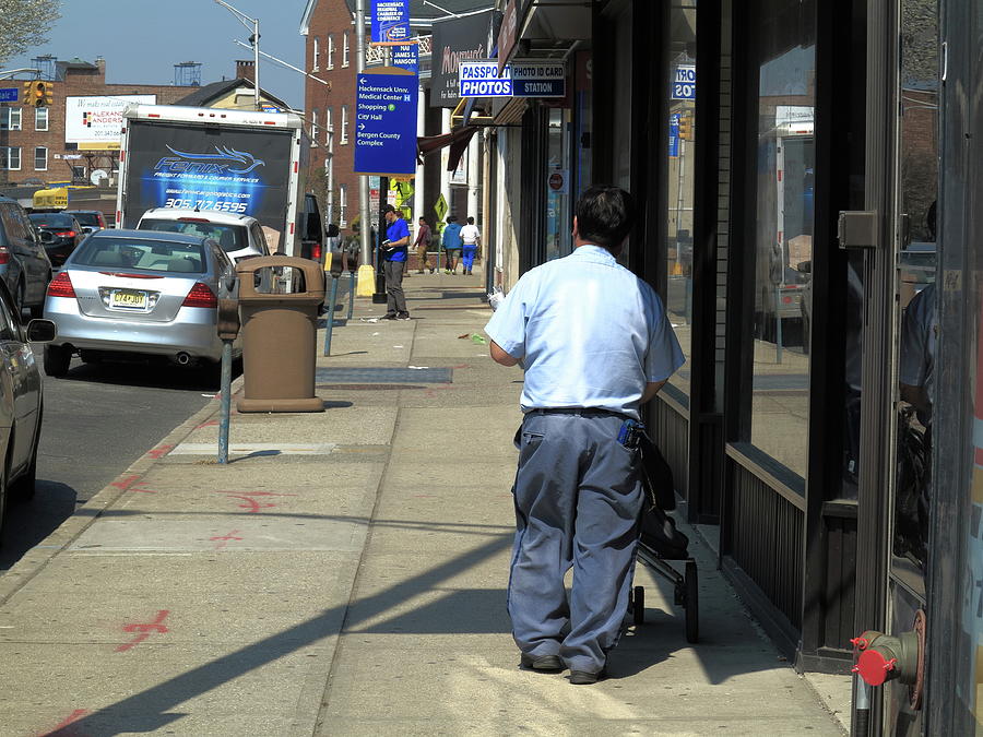 Hackensack, NJ - Sidewalk Scene #2 2018 Photograph by Frank Romeo