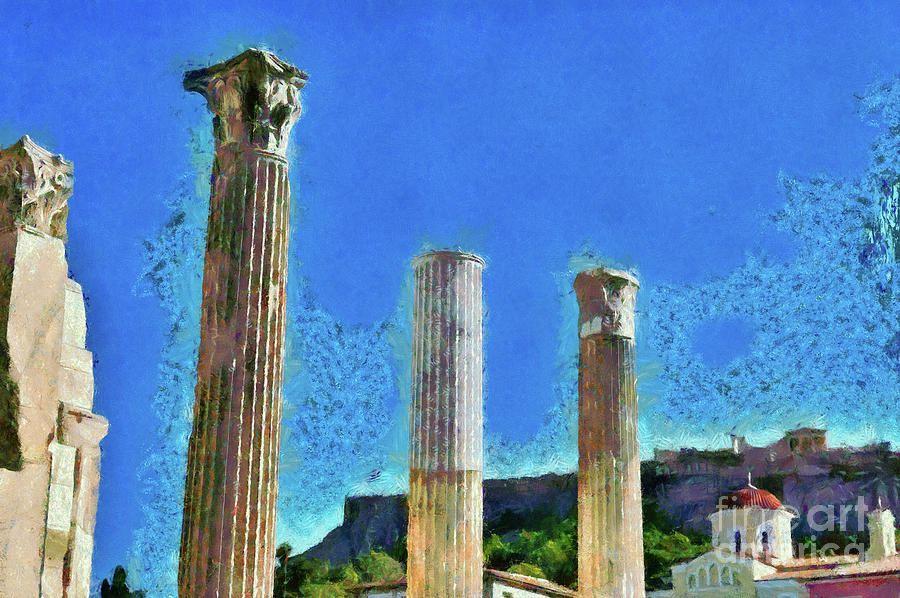 Hadrian s Library Painting by George Atsametakis