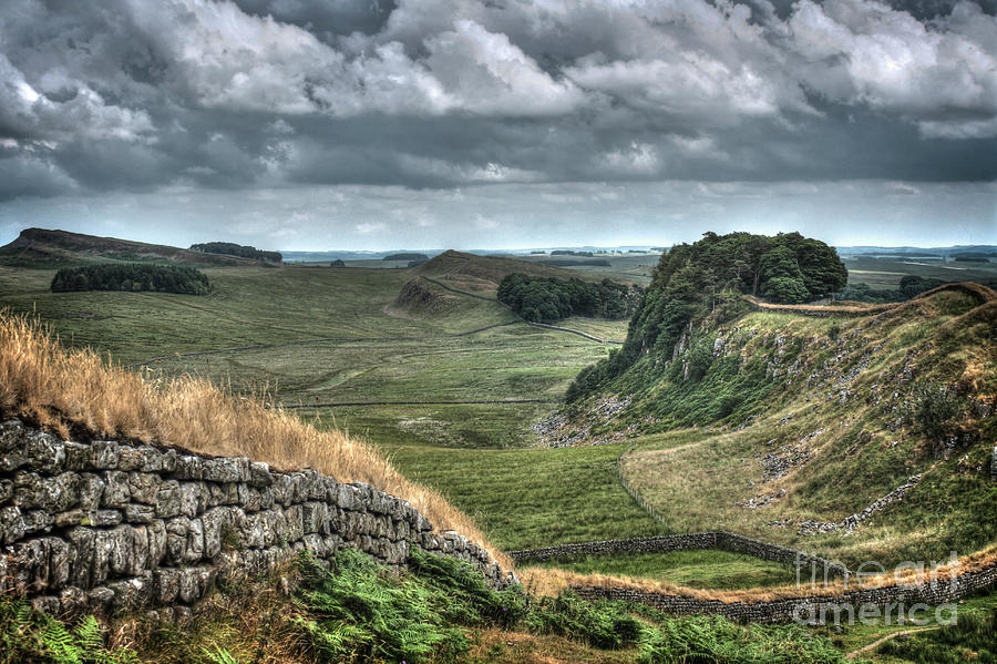 Hadrians Wall looking East. Photograph by Phill Thornton
