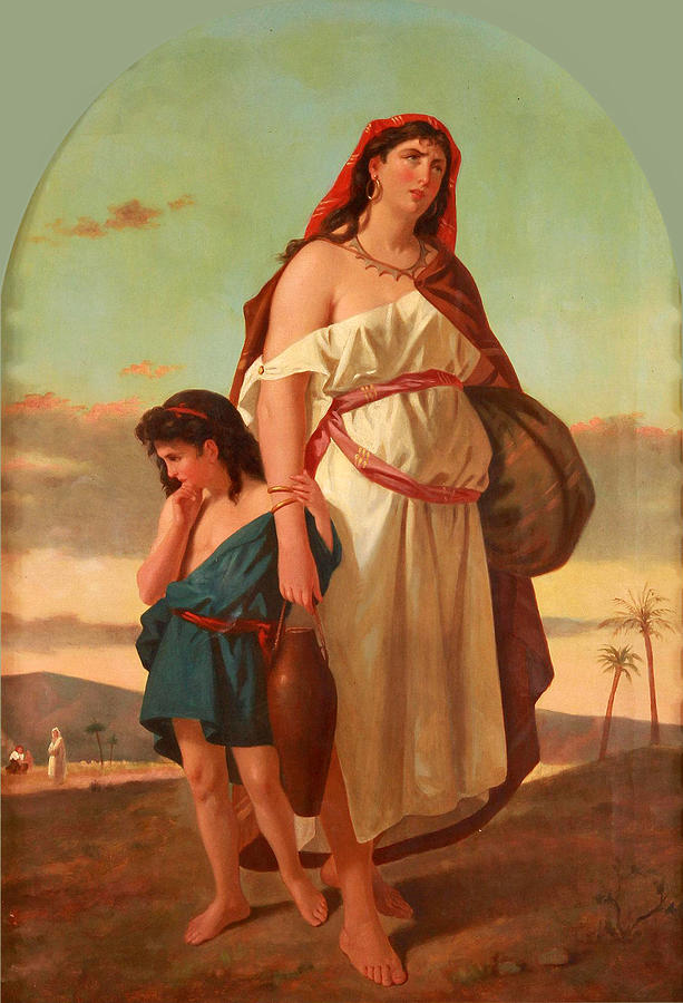 Hagar and Ishmael Painting by Enrico Fanfani