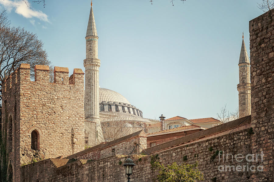 Hagia Sophia Behind City Wall Photograph by Antony McAulay