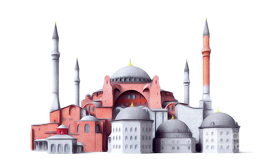 Architecture Painting - Hagia Sophia, Istanbul by Esoterica Art Agency