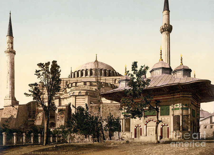 Hagia Sophia mosque and Ahmed III fountain Painting by Celestial Images