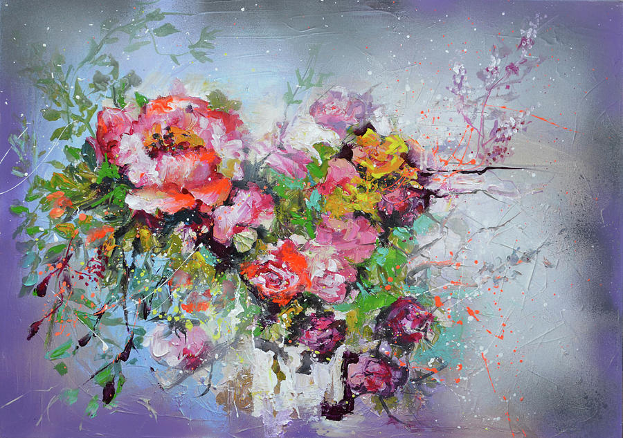Haiku Spring Flower Painting Art Print By Soos Roxana Gabriela Painting