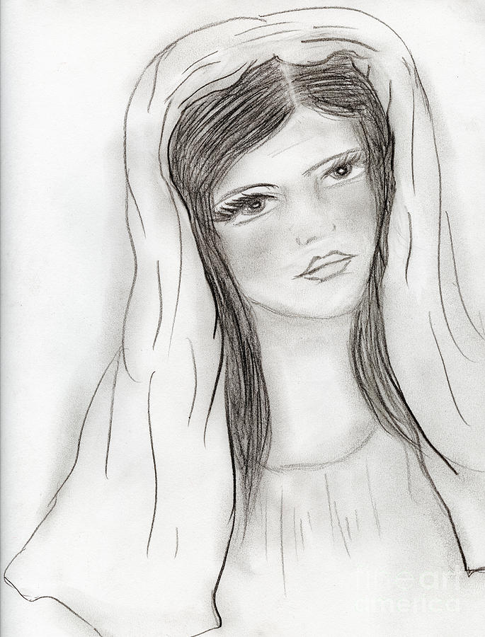 Hail Mary Drawing by Sonya Chalmers