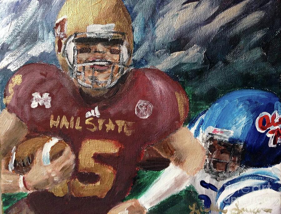 Football Painting - Hail State 2 by Leslie Saucier