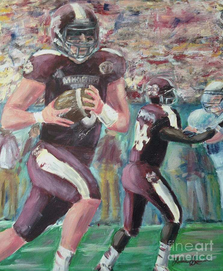 Football Painting - Hail State by Leslie Saucier