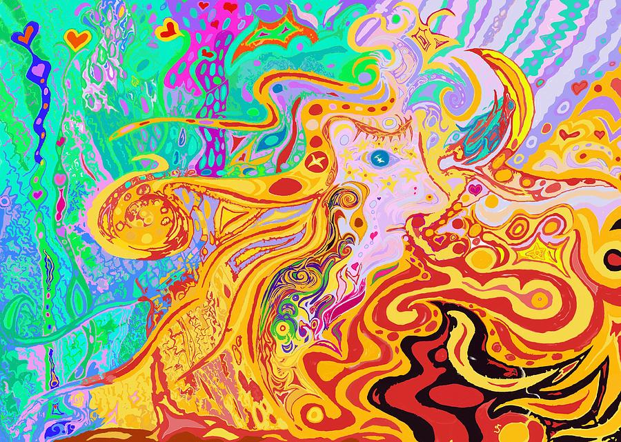 Hair of the Divine Universe Painting by Julia Woodman