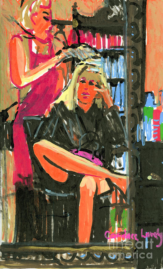 Hair Salon Painting by Candace Lovely
