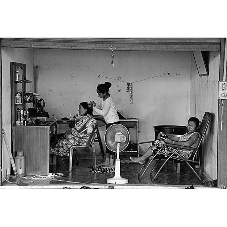 Portrait Photograph - Hair Salon Near Vientiane by Jesper Staunstrup