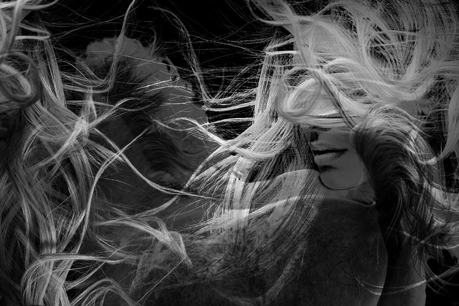 Black And White Digital Art - Hairs in motion by ELA-EquusArt