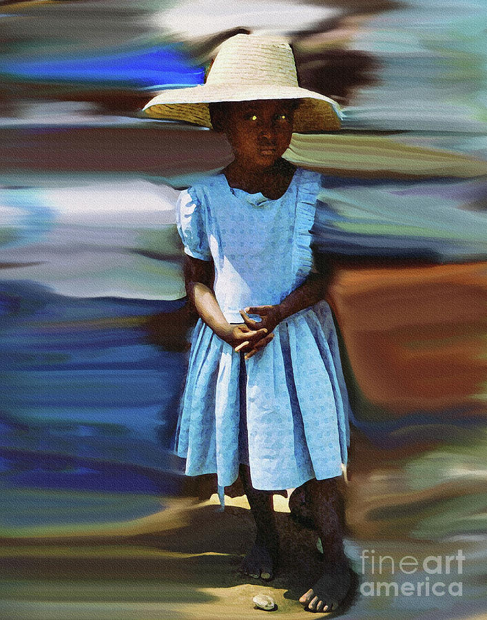 Haitian Clinic Child Klinik Ayisyen an pitit Painting by Diane E Berry