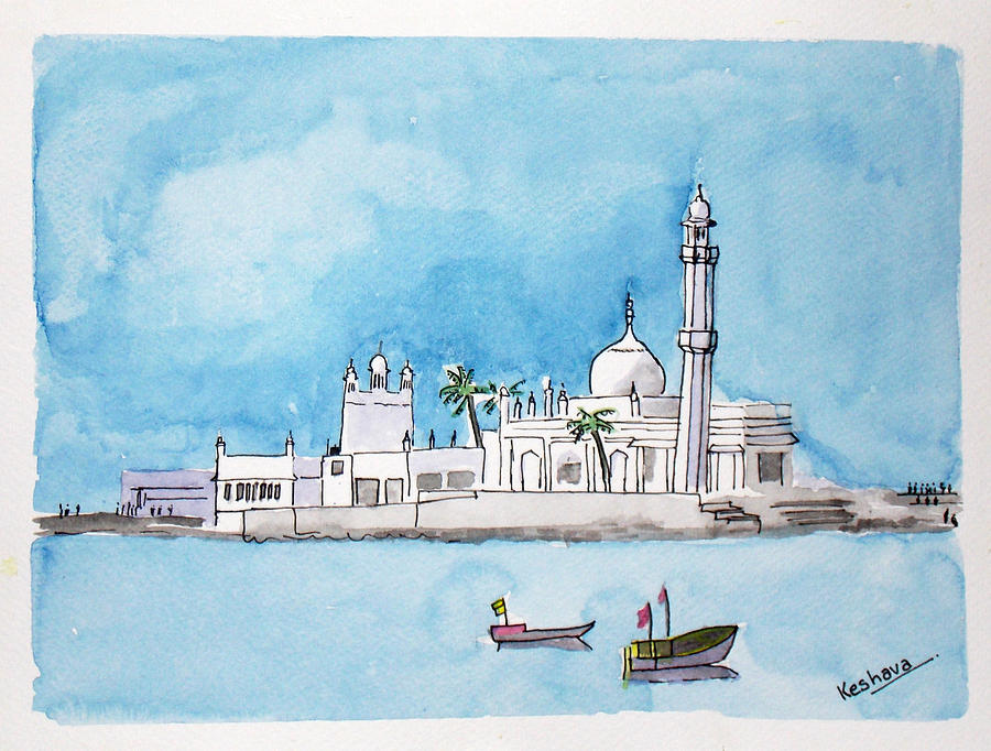 Haji Ali Mumbai Painting by Keshava Shukla