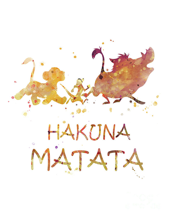 The Lion King Mixed Media - Hakuna Matata by Monn Print