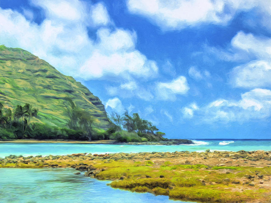Halawa Beach Park Molokai Painting by Dominic Piperata