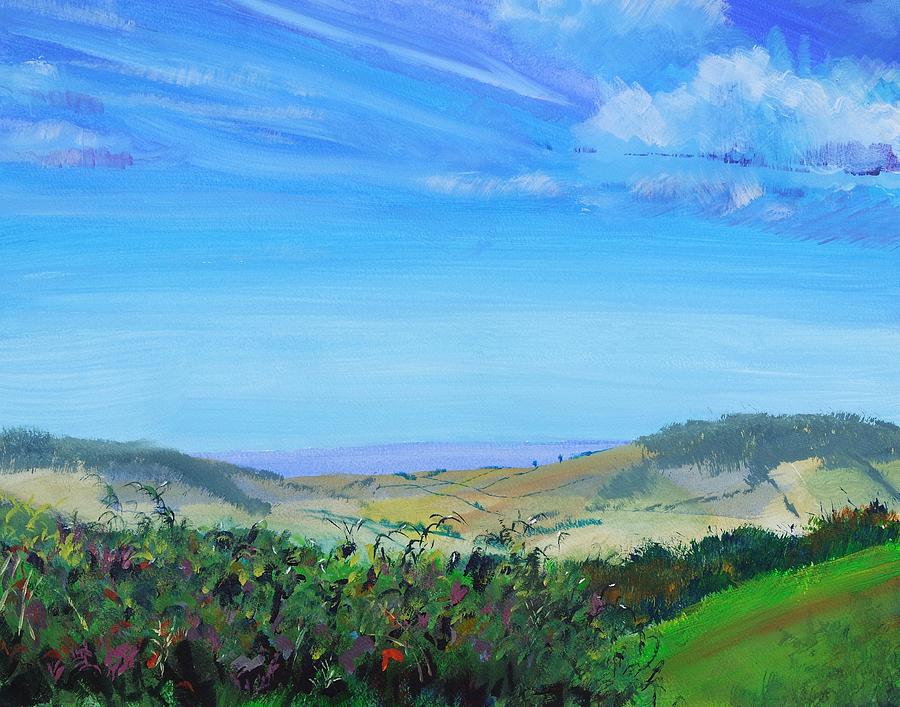 Haldon Hills Sea View Painting by Mike Jory