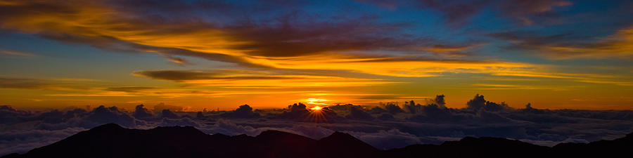 Haleakala Crater Sunrise Panorama Photograph by Joy McAdams
