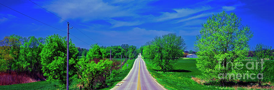 Halegus rd and Balard country roads McHenry county  Photograph by Tom Jelen
