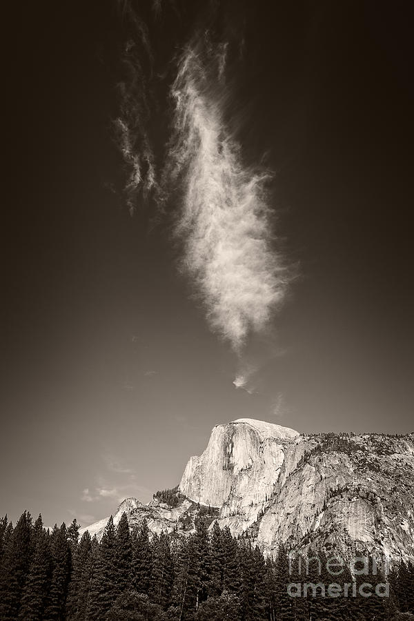 Half Dome and Cloud Photograph by Bryan Mullennix