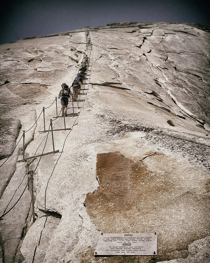 Half Dome Cables Yosemite NP Photograph by Lawrence Knutsson