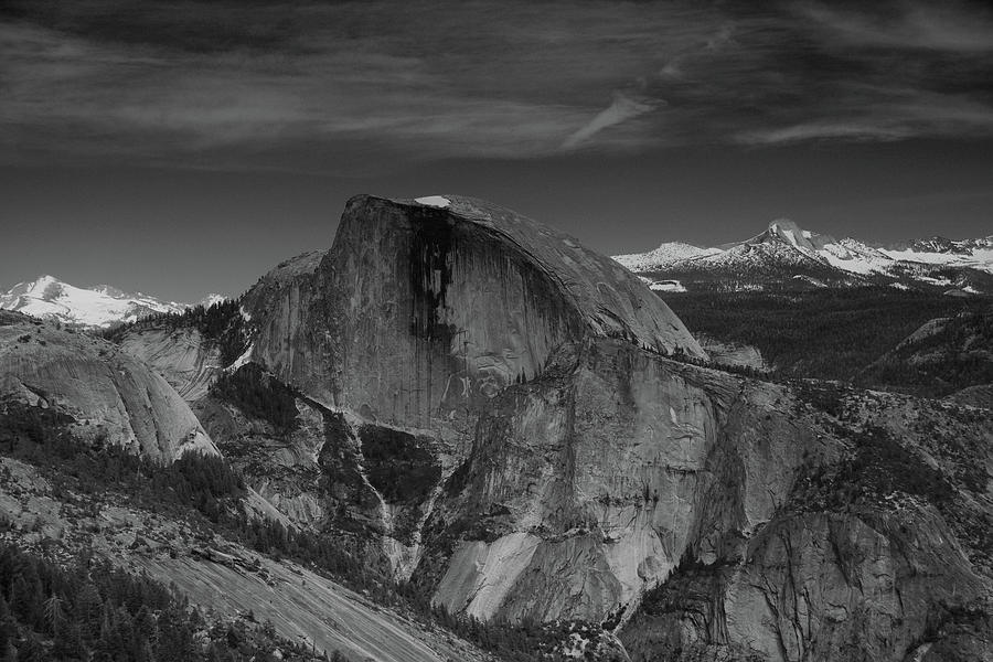 Half Dome from Columbia Rock in Black and White Photograph by Raymond Salani III