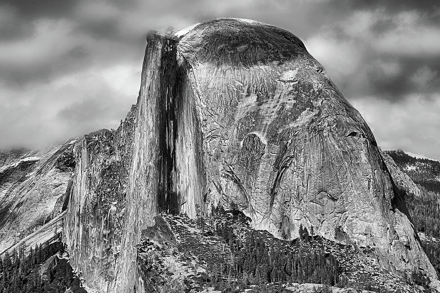 Half Dome in Black and White Photograph by JC Findley