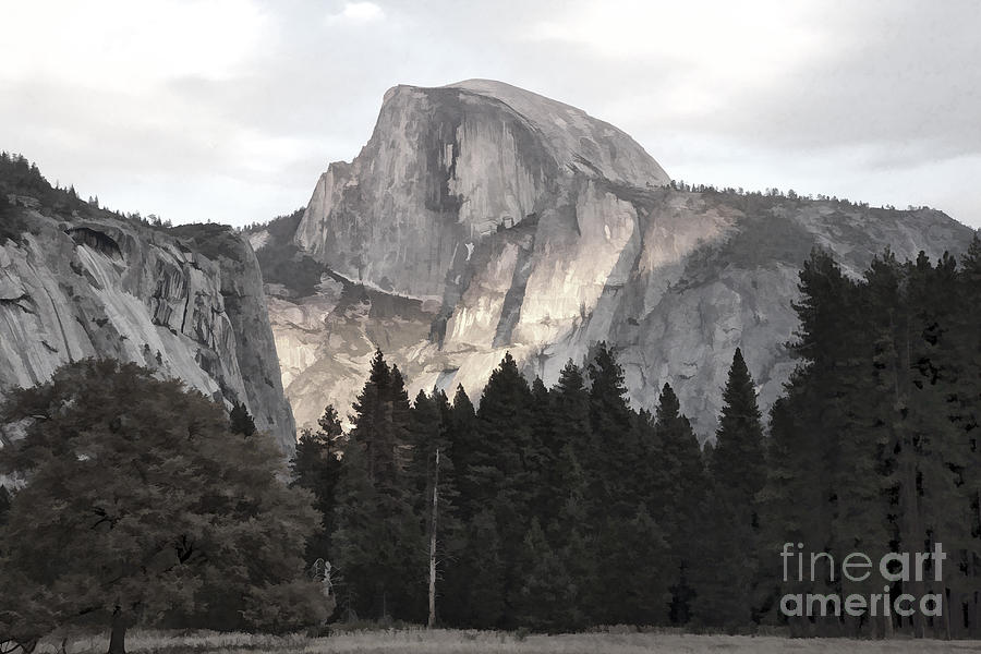Half Dome Paint Photograph by Chuck Kuhn