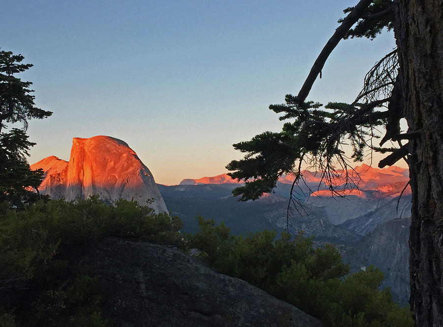 Half Dome - Sunset On A Bright Day Photograph by Walter Fahmy