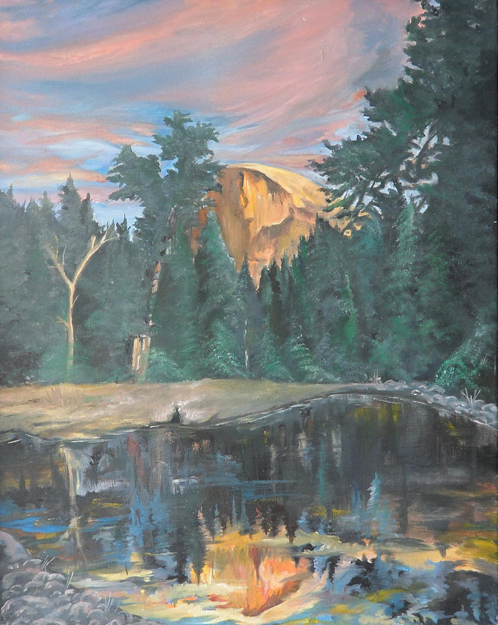 Sunset Painting - Half Dome Sunset by Travis Day Sunset Painting - Half Dome Sunset by Travis Day