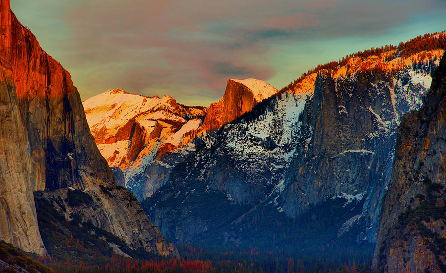 Half Dome with Clouds Rest Photograph by Josephine Buschman