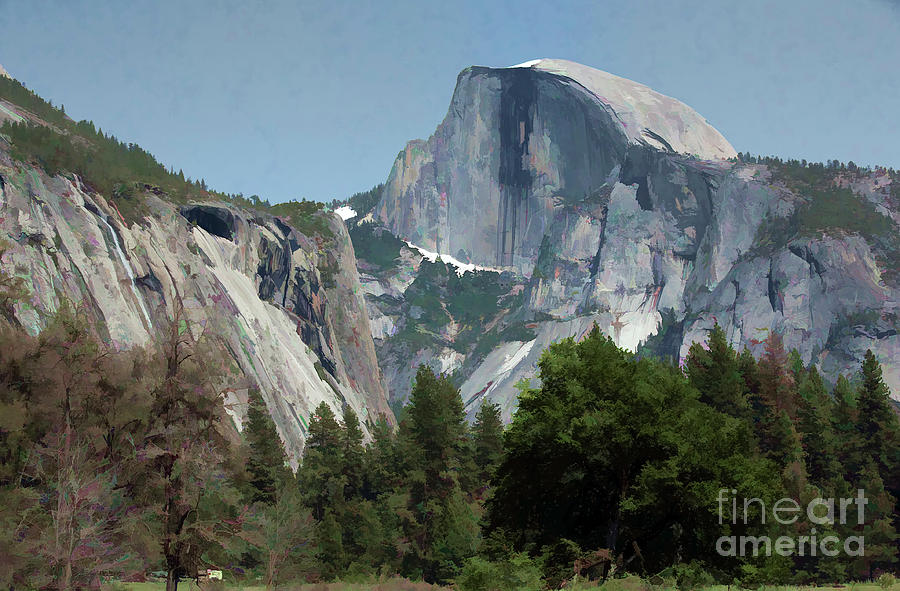 Half Dome Yosemite Paint  Photograph by Chuck Kuhn