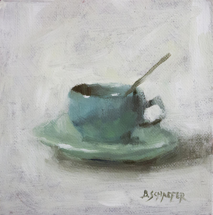Tea Cup Painting - Half Full by Brandon Schaefer