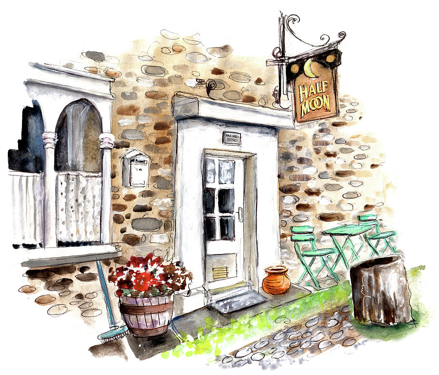 Half moon Cottage In Reeth Painting by Miki De Goodaboom