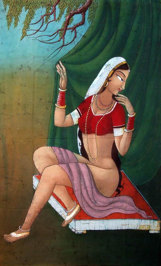 Hottest Indian Girls Naked Gallery - Half Nude Indian Girl Painting by Davinder Singh - Fine Art America