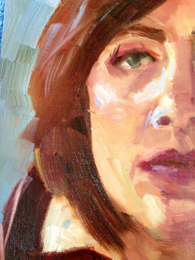 Half Selfie Painting by Cynthia Mozingo Half Selfie Painting by Cynthia Mozingo