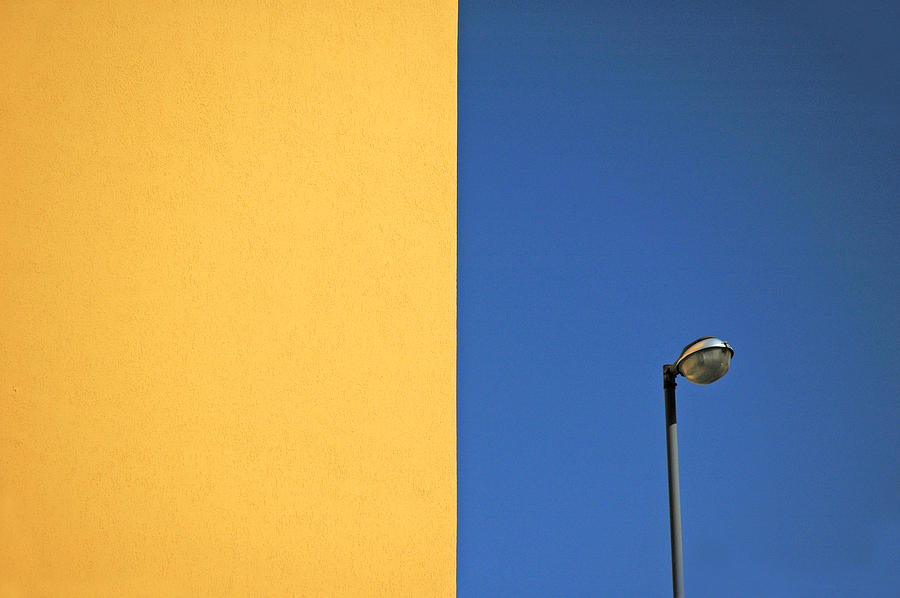 Abstract Photograph - Half yellow Half blue by Silvia Ganora