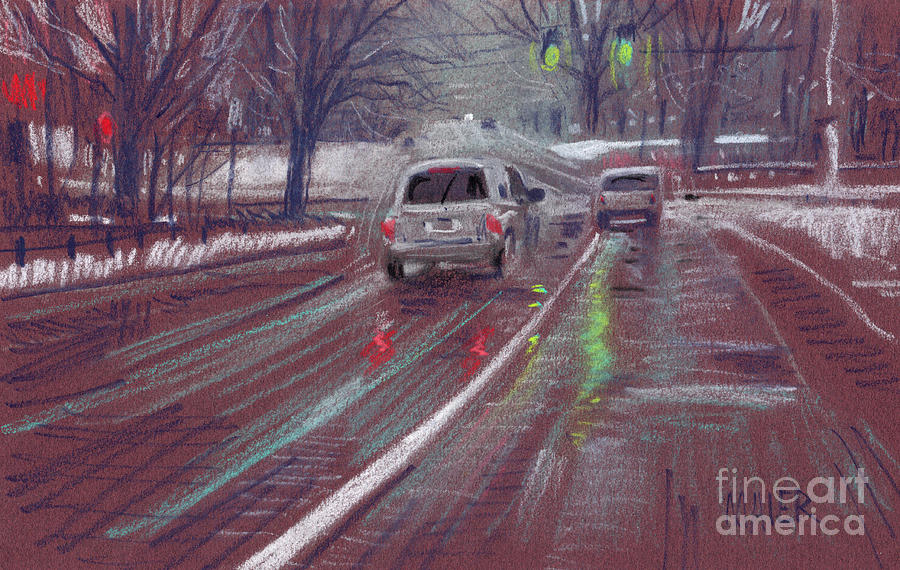 Car Drawing - Halfway Home by Donald Maier