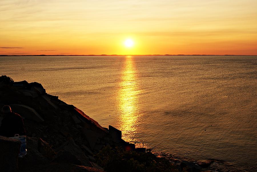 Halibut Point Sunset F Photograph by Joe Faherty