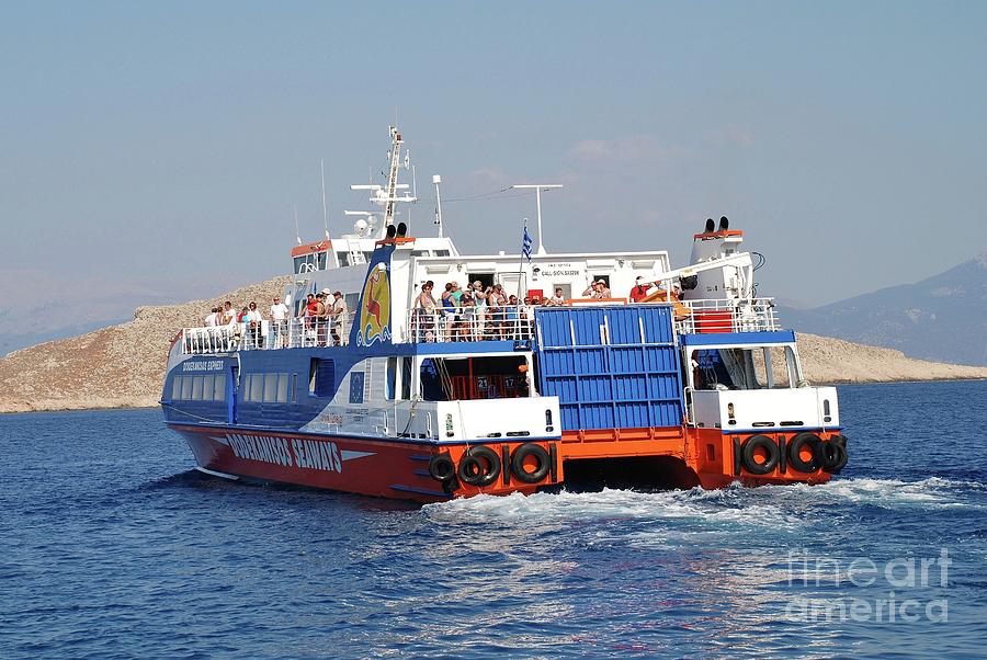 Halki ferry departure in Greece Photograph by David Fowler