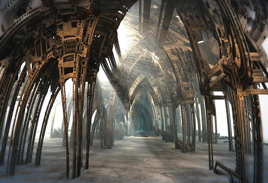Hall of Arches Digital Art by Hal Tenny