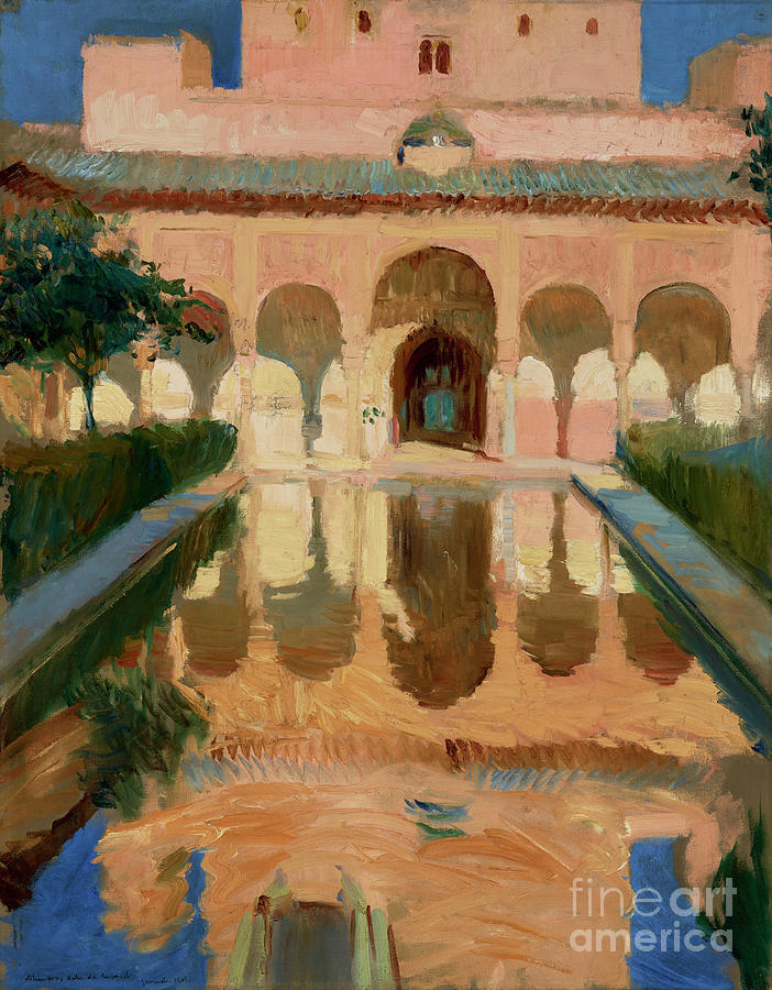 Rembrandt Painting - Hall of the Ambassadors, Alhambra, Granada by Joaquin Sorolla y Bastida by Esoterica Art Agency