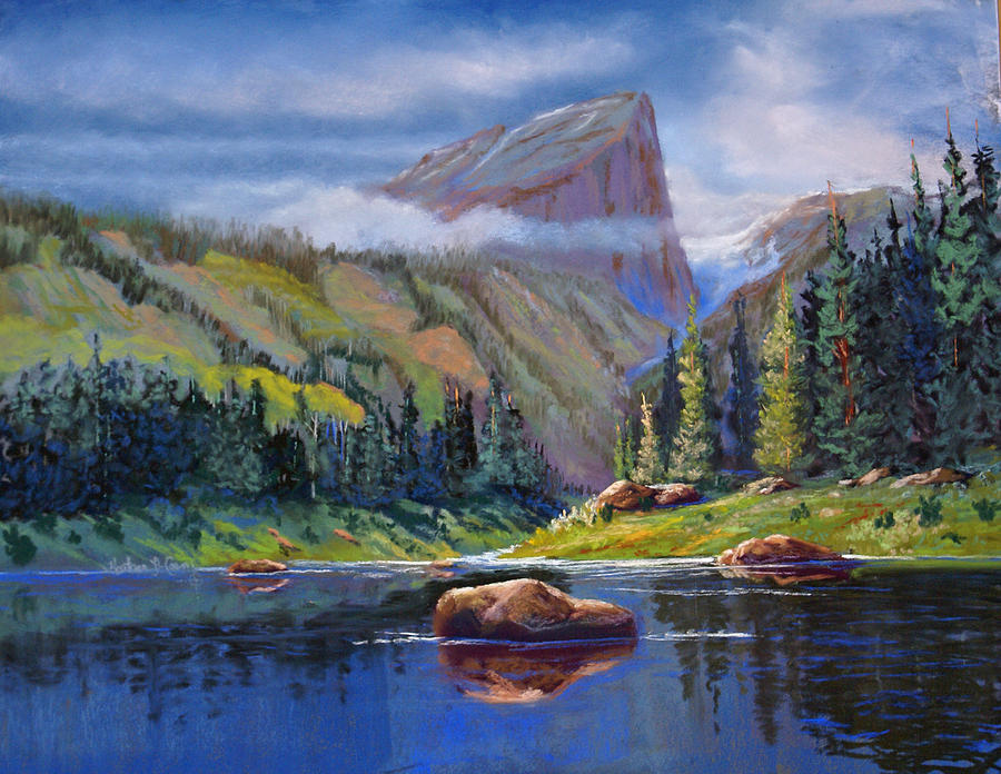 Hallett Peak Painting by Heather Coen