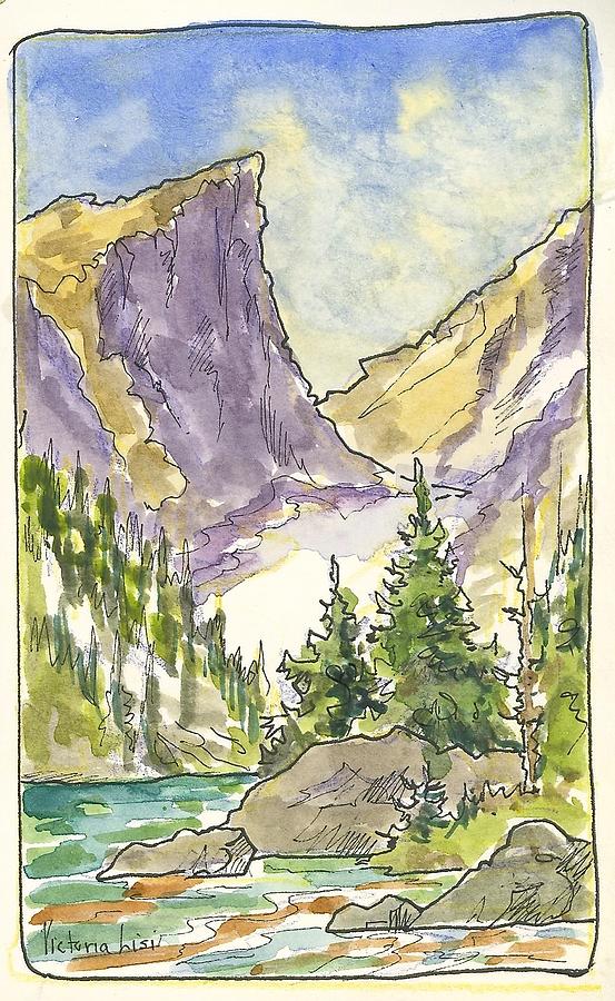 Halletts Peak Painting by Victoria Lisi