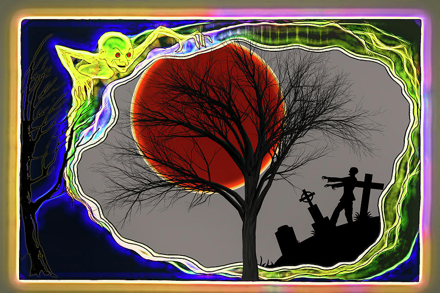 Halloween 17 Gremlins and Zombies Digital Art by John Haldane
