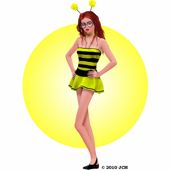 Halloween Digital Art - Halloween 2010- Tabby as a Bee by John Hoagland